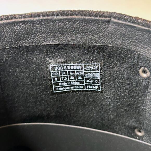 UGG Women's Dree Black Leather Harness Tall Moto Riding Boots US Size 9 - Picture 10 of 11